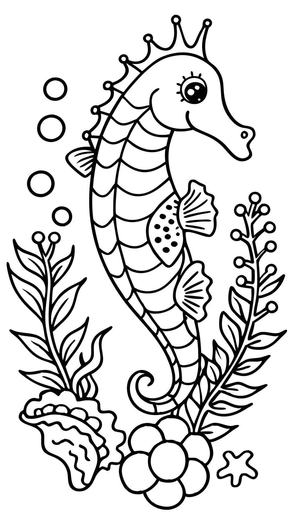 coloring page seahorse